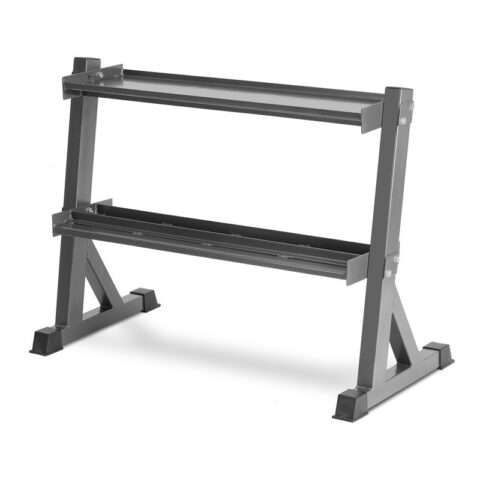 Store your kettlebells and dumbbells with ease using a sturdy rack. Space-saving, durable design for home or commercial gyms. Keep your workout area safe and tidy