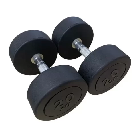 D2250.4 PRO ROUND HEAD RUBBER DUMBBELL 4KG [Pair] (TECHNOFITNESS BRAND)