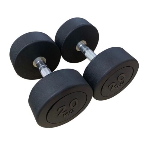 Shop the Pro Round Head Rubber Dumbbells (6kg pair) for a durable, comfortable grip and optimal performance in your strength training routine. Perfect for home or gym us