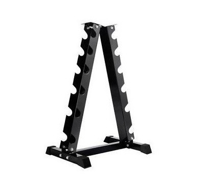 Compact and sturdy 6-pair dumbbell rack keeps your gym organized. Holds up to 6 sets of dumbbells—ideal for home or studio use with space-saving vertical design