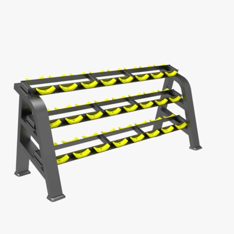 Compact beauty dumbbell rack designed to store light dumbbells neatly. Stylish, space-saving design ideal for home gyms, studios, and wellness or fitness centers