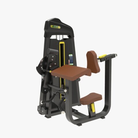 Dual-function biceps/triceps machine for targeted arm workouts. Features adjustable settings, ergonomic design, and smooth resistance for effective strength training.