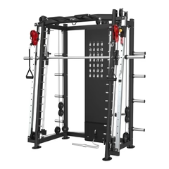 Premium high-grade Smith machine built for heavy lifting. Features adjustable bar path, safety stops, and sturdy frame—perfect for strength training in commercial or home gyms.