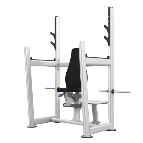 Focus on upper body strength with the Olympic Seated Bench press. This variation targets your chest, shoulders, and triceps while offering better stability and control for safer, more efficient pressing movements