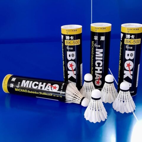 Elevate your game with the BK500 Michao Badminton Shuttle Cork (Feather). Designed for durability and consistent flight, this high-quality feather shuttle provides optimal performance for competitive and recreational players alike