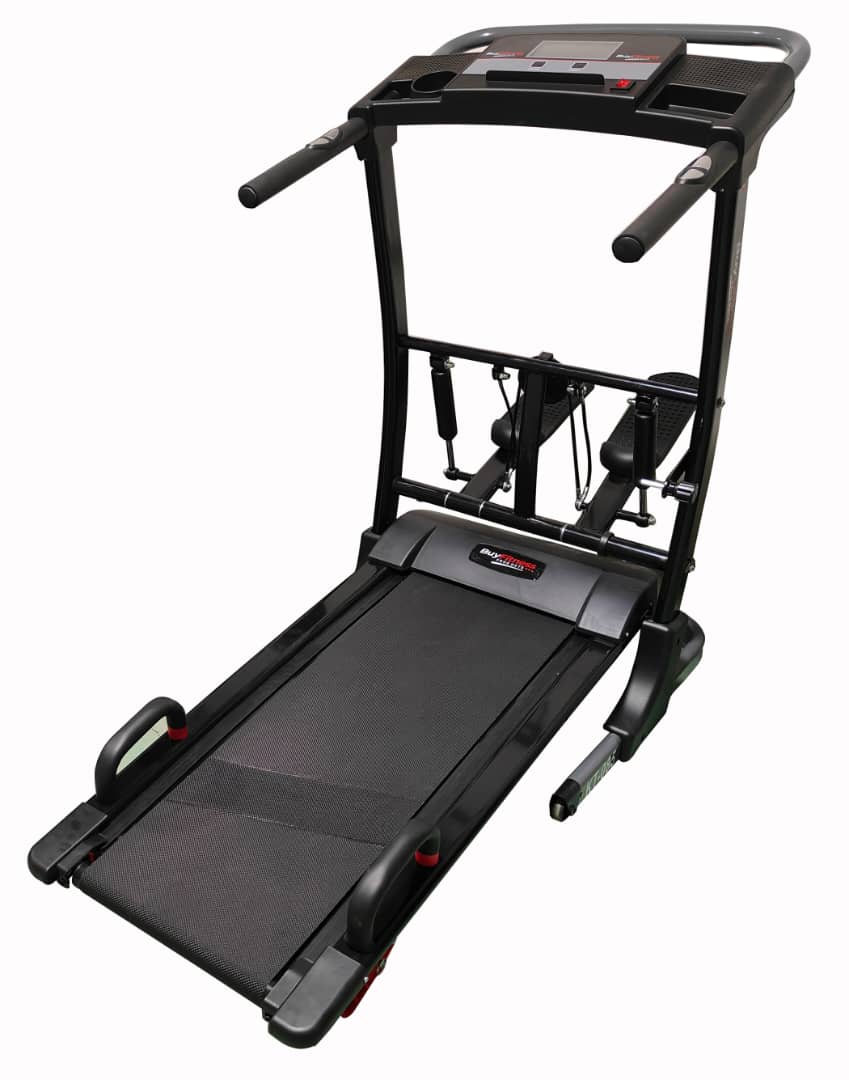 Stay fit with the 3-in-1 Multi-Functional Manual Treadmill – combining walking, running, and stepper modes in one compact, motor-free design for a full-body cardio workout at home.
