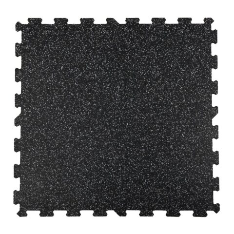 Interlocking rubber floor mat