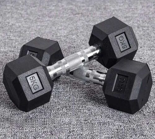 , Rubber Hex Dumbbells
