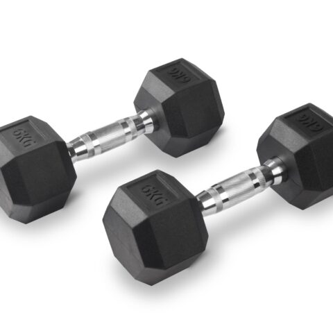 D2200.10 Rubber Hex Dumbbell 10kg (pair)